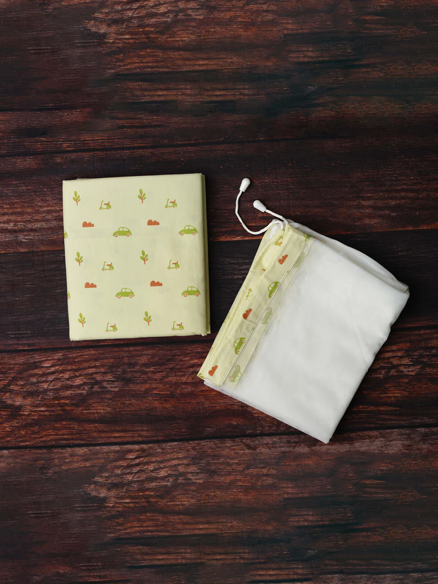firstin aloe wash vespa printed poplin cradle / thottil / jhula with net firstin aloe wash vespa printed poplin cradle / thottil / jhula with net