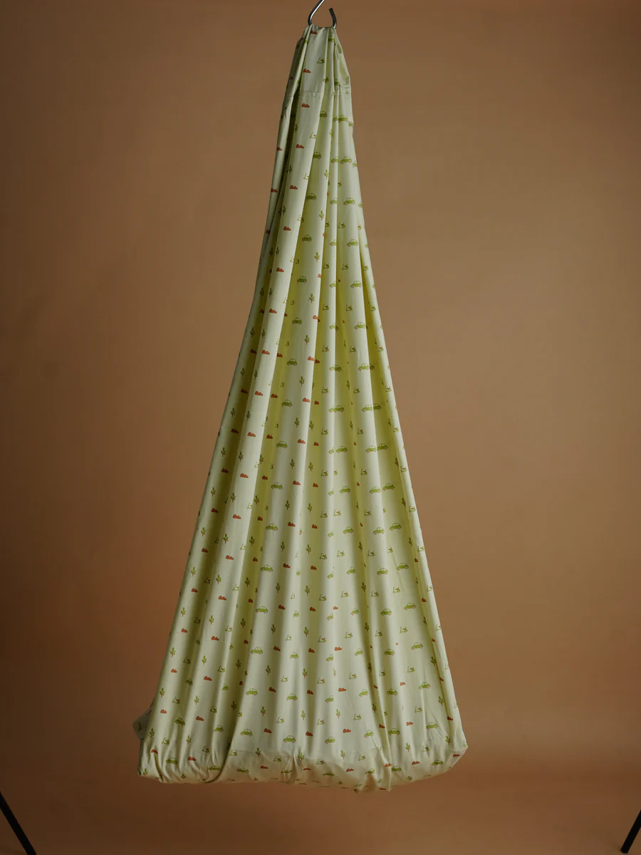 firstin aloe wash vespa printed poplin cradle / thottil / jhula with net firstin aloe wash vespa printed poplin cradle / thottil / jhula with net