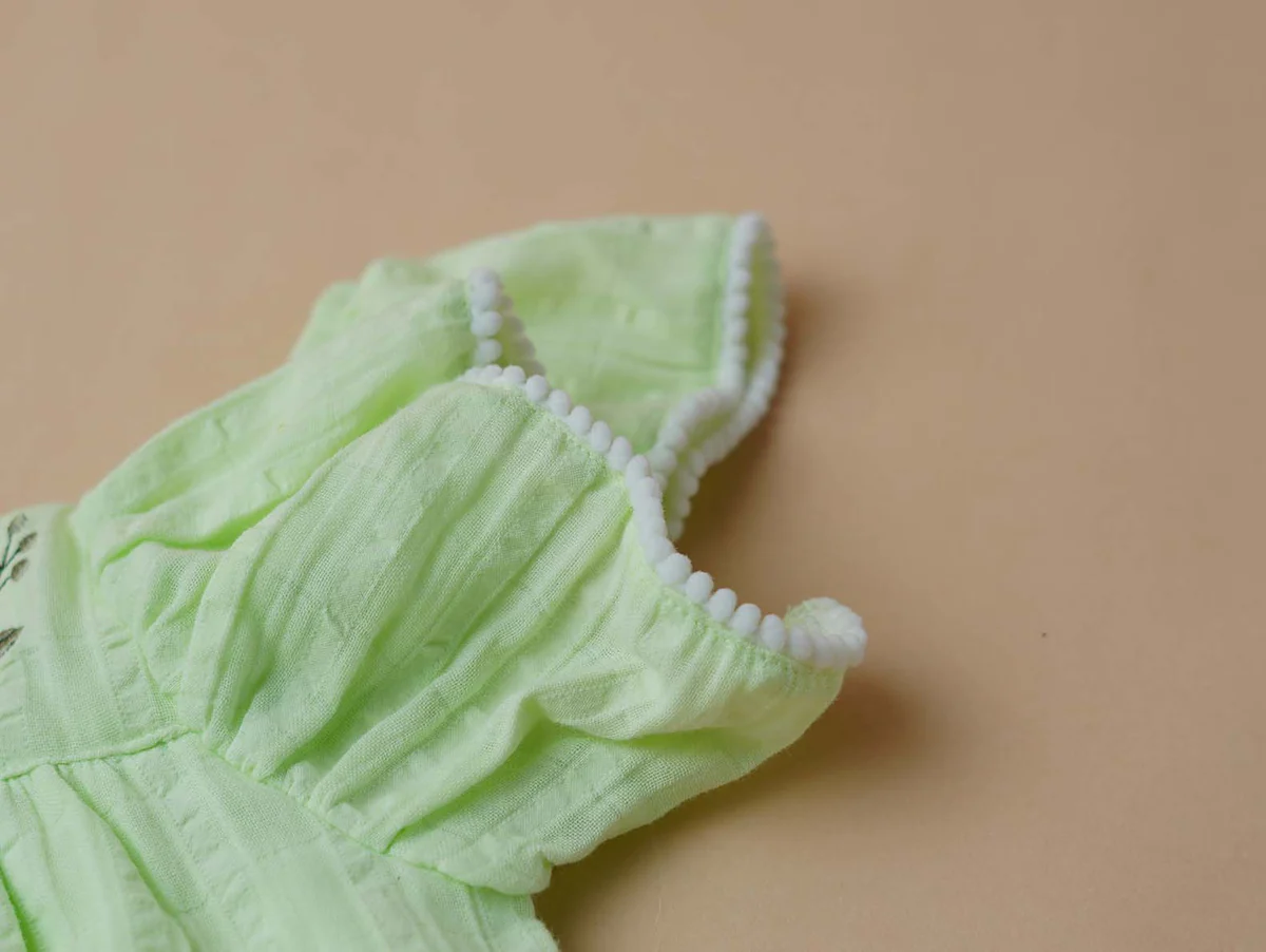 firstin muslin seer sucker flutter sleeve frock lt green firstin muslin seer sucker flutter sleeve frock lt green