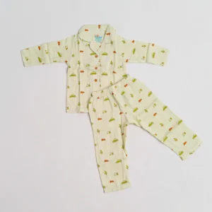 firstin aloe wash vespa printed muslin night suit set