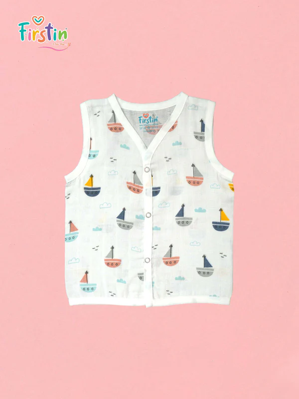 firstin muslin jabla snap button sleeveless assorted (any 3 prints) 3 pcs pack combo firstin muslin jabla snap button sleeveless assorted (any 3 prints) 3 pcs pack combo